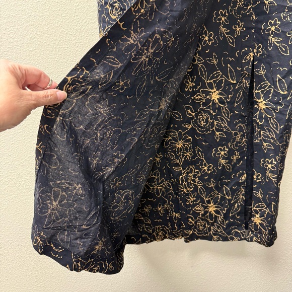 Nygard Collection Black Gold Floral Midi Skirt Size 12 | Elegant Evening Party - Picture 4 of 8